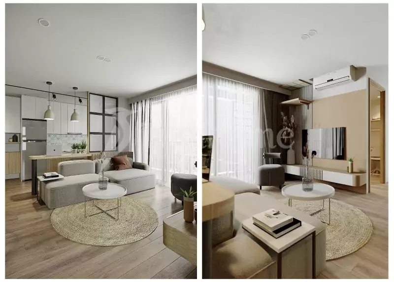 Thiết kế nội thất căn hộ chung cư 55m2 theo phong cách tối giản