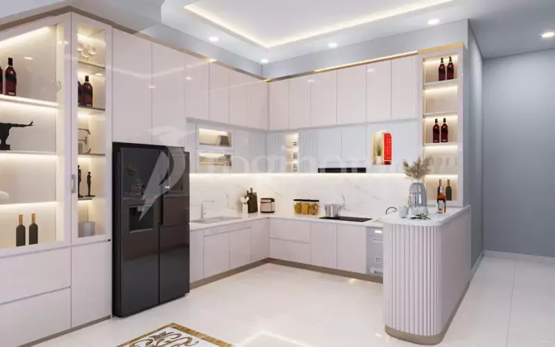 Thiết kế nội thất phòng bếp kiểu phong cách hiện đại