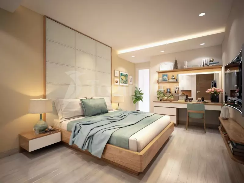 Thiết kế nội thất phòng ngủ master cho căn hộ 3 phòng ngủ