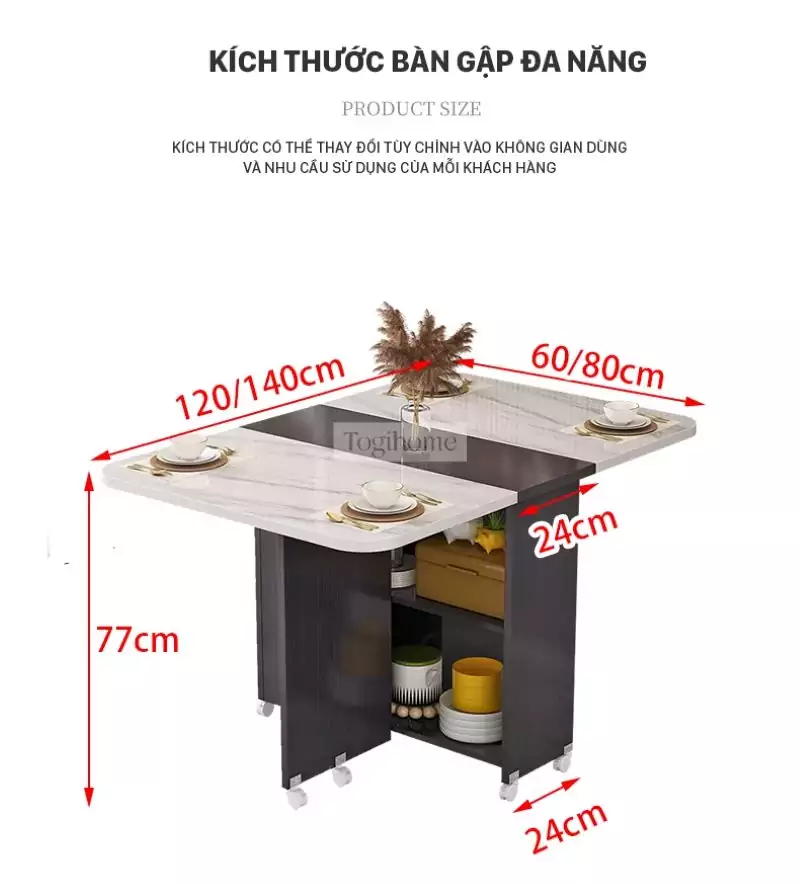 Thông số kỹ thuật của mẫu bàn ăn thông minh Togismart