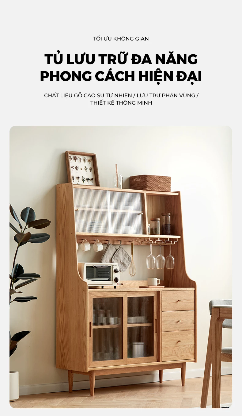 Tủ Bếp Đa Năng Gỗ Tự Nhiên Haigo KC392