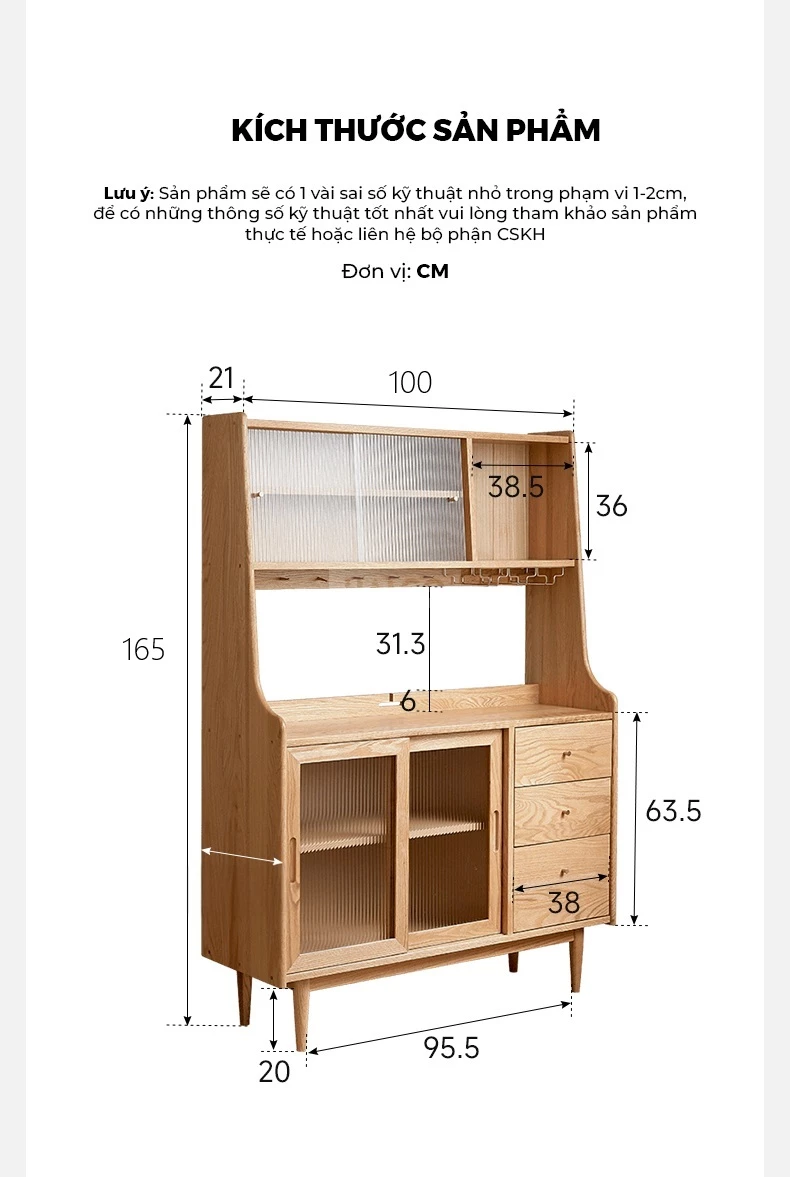 Tủ Bếp Đa Năng Gỗ Tự Nhiên Haigo KC392