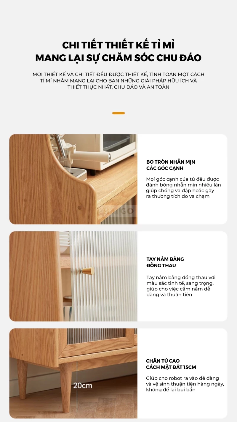 Tủ Bếp Đa Năng Gỗ Tự Nhiên Haigo KC392