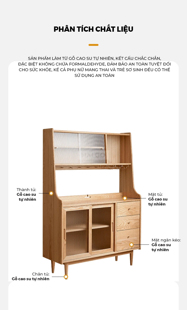 Tủ Bếp Đa Năng Gỗ Tự Nhiên Haigo KC392