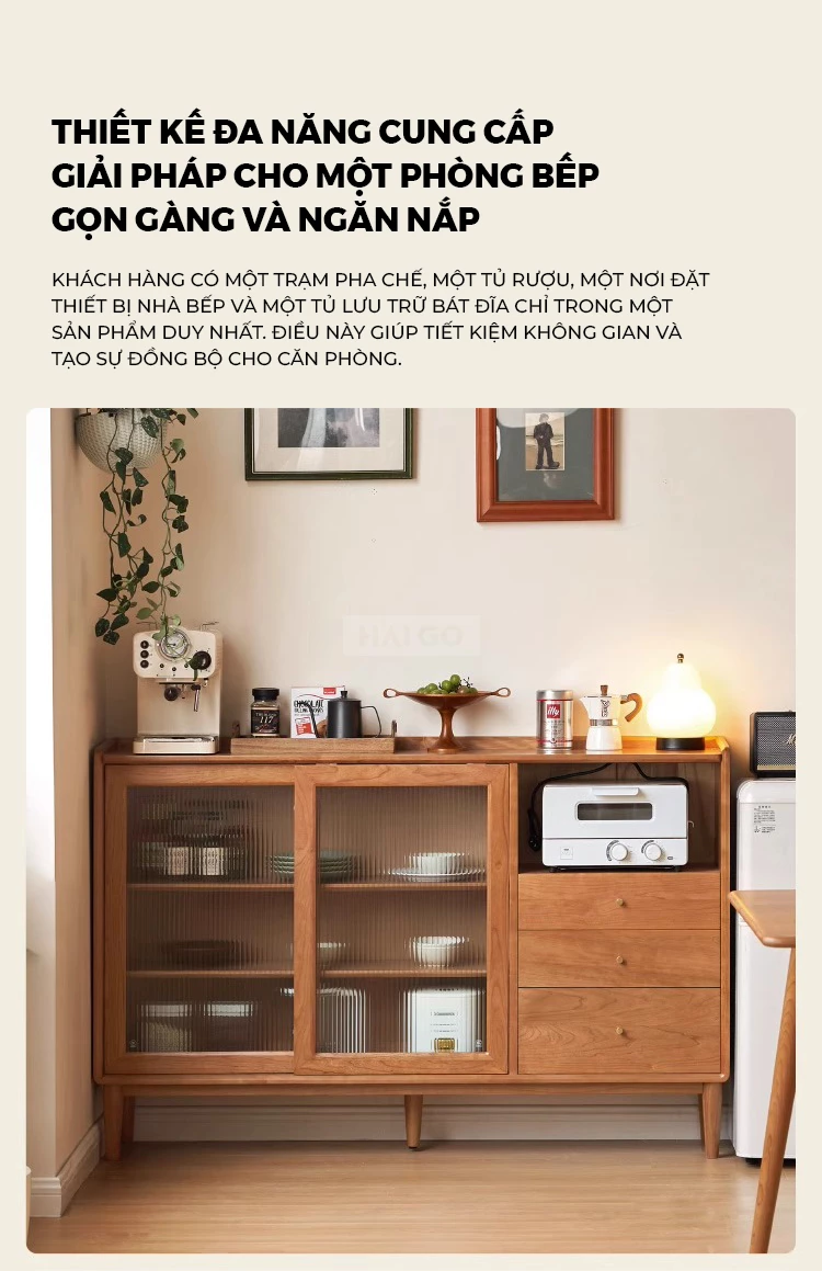 Tủ Bếp Đa Năng Thiết Kế Thông Minh Haigo KC398