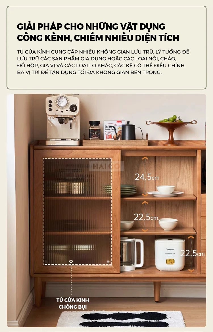 Tủ Bếp Đa Năng Thiết Kế Thông Minh Haigo KC398