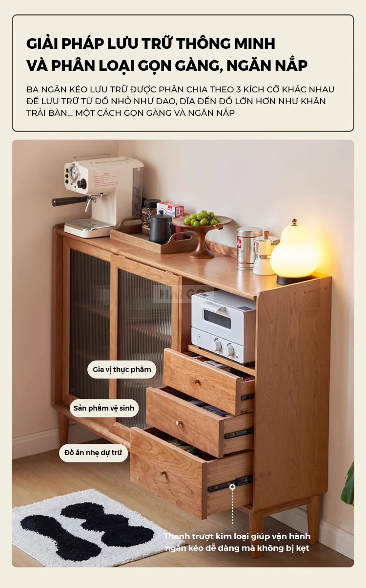 Tủ Bếp Đa Năng Thiết Kế Thông Minh Haigo KC398