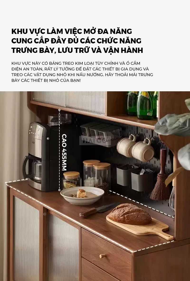 Tủ Bếp Gỗ Tự Nhi&ecirc;n Đa Năng Haigo KC395
