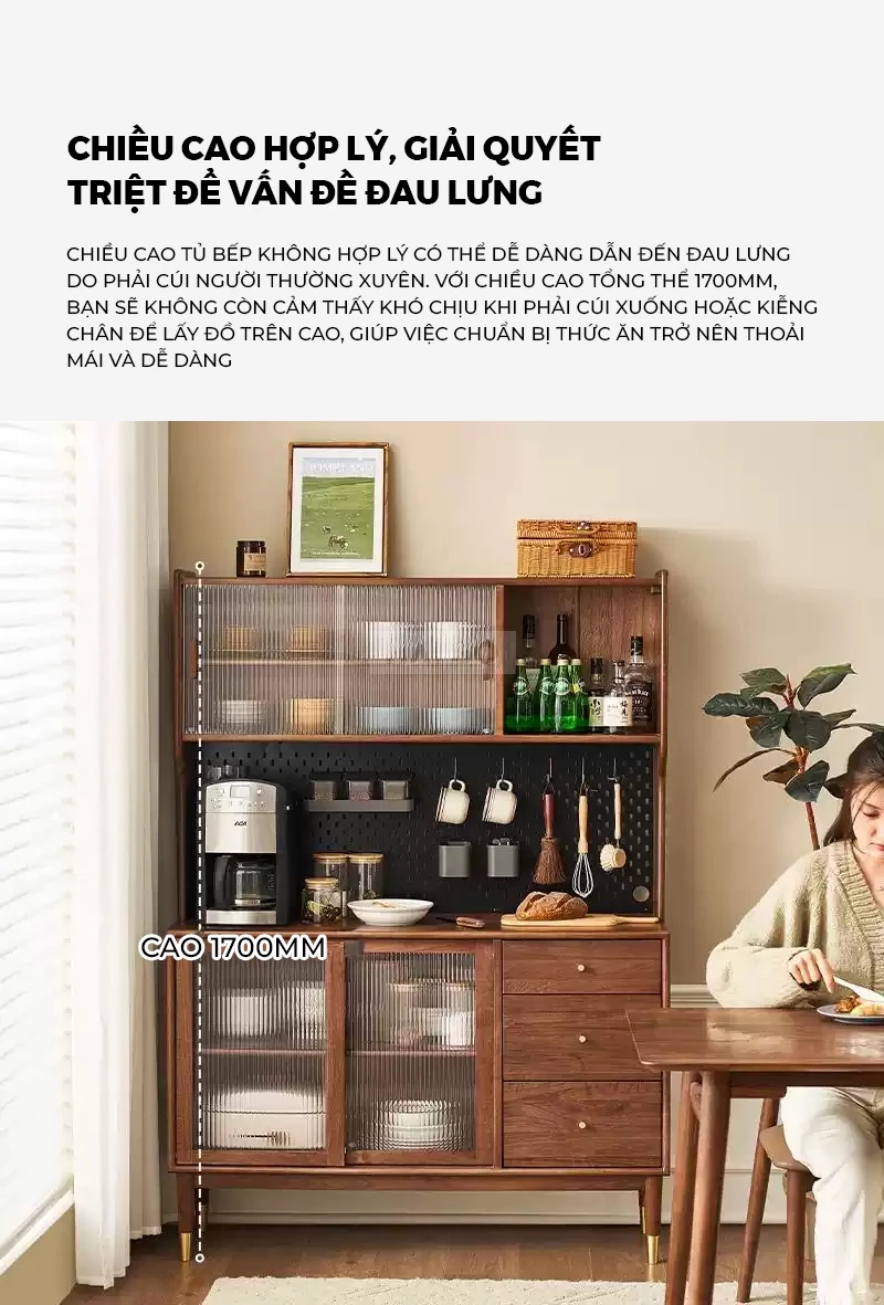 Tủ Bếp Gỗ Tự Nhi&ecirc;n Đa Năng Haigo KC395