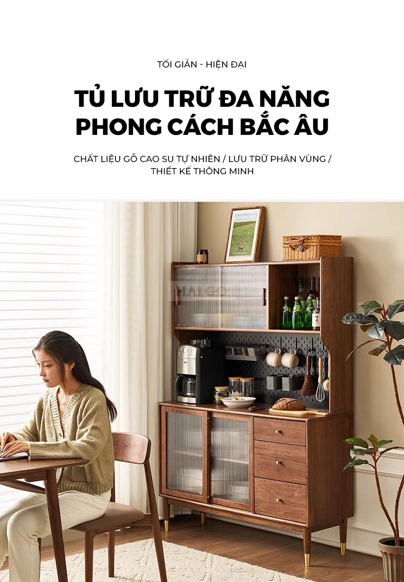 Tủ Bếp Gỗ Tự Nhi&ecirc;n Đa Năng Haigo KC395