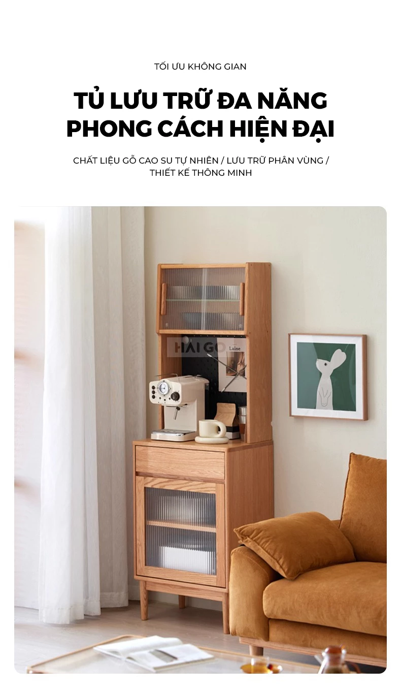Tủ Bếp Hiện Đại Gỗ Tự Nhiên Haigo KC393