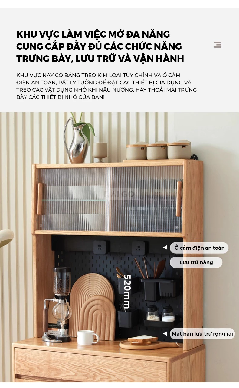 Tủ Bếp Hiện Đại Gỗ Tự Nhiên Haigo KC393