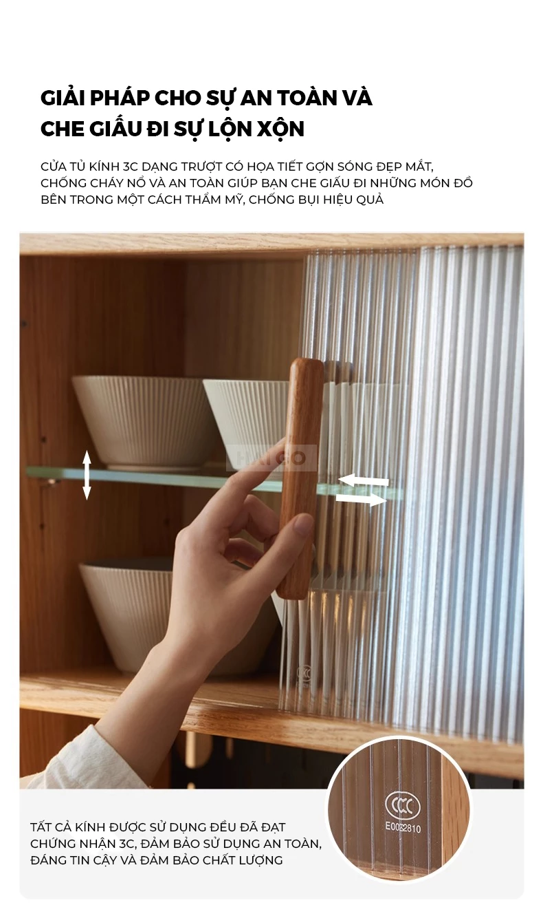 Tủ Bếp Hiện Đại Gỗ Tự Nhiên Haigo KC393