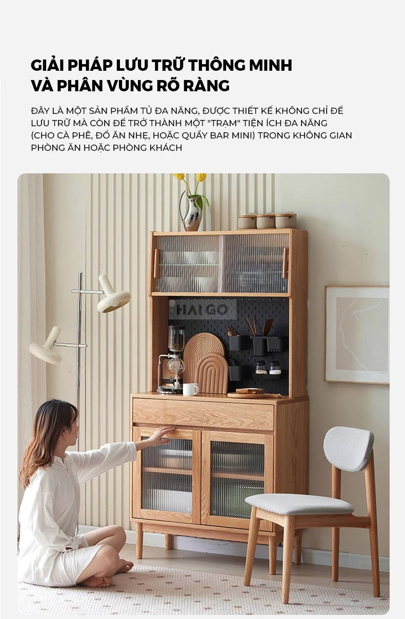 Tủ Bếp Hiện Đại Gỗ Tự Nhiên Haigo KC393