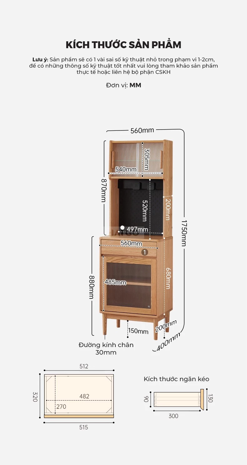 Tủ Bếp Hiện Đại Gỗ Tự Nhiên Haigo KC393