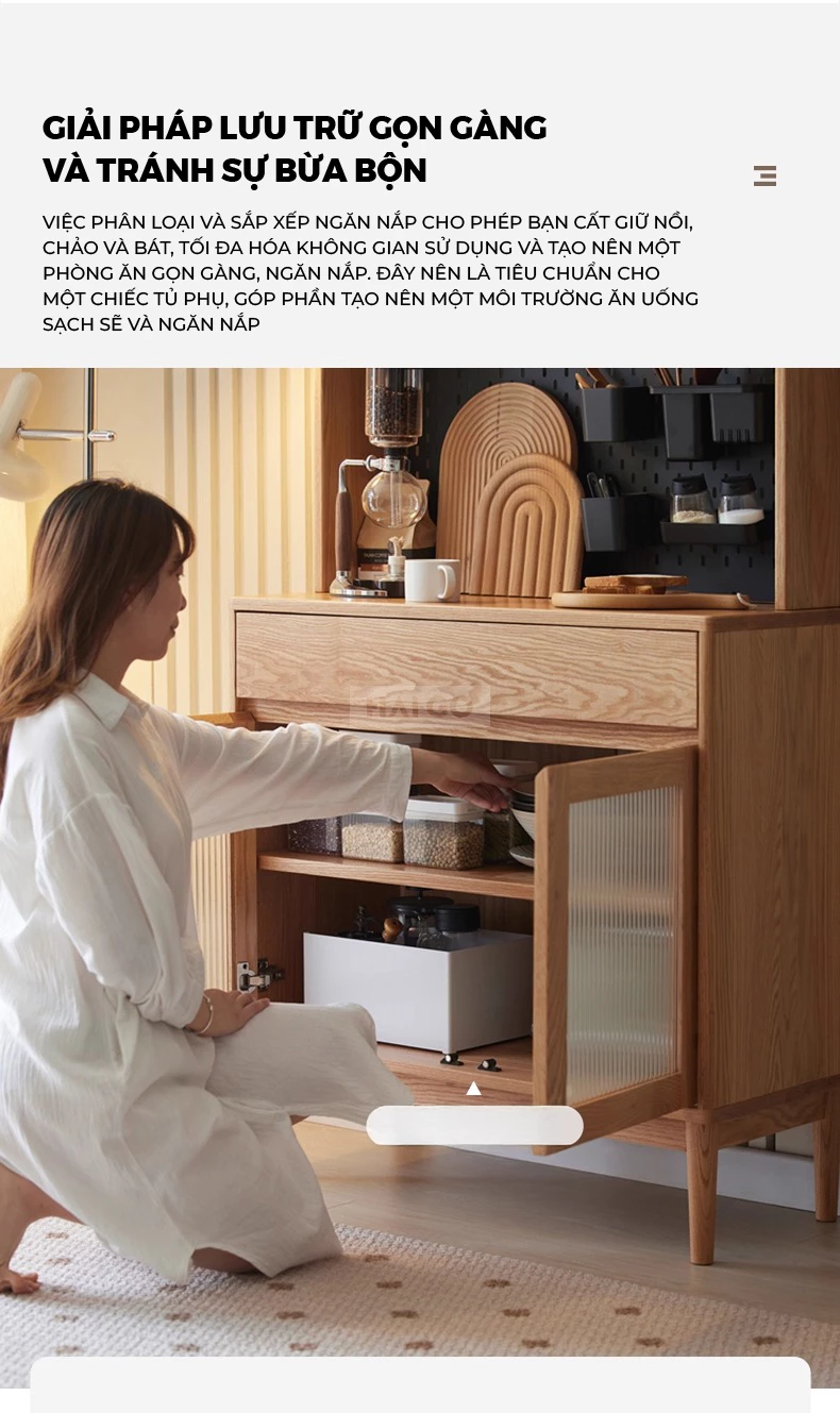 Tủ Bếp Hiện Đại Gỗ Tự Nhiên Haigo KC393