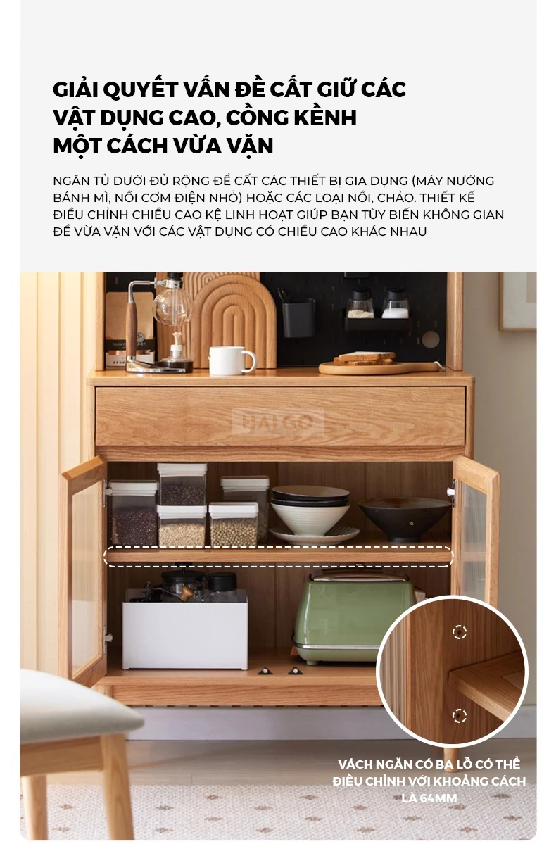 Tủ Bếp Hiện Đại Gỗ Tự Nhiên Haigo KC393