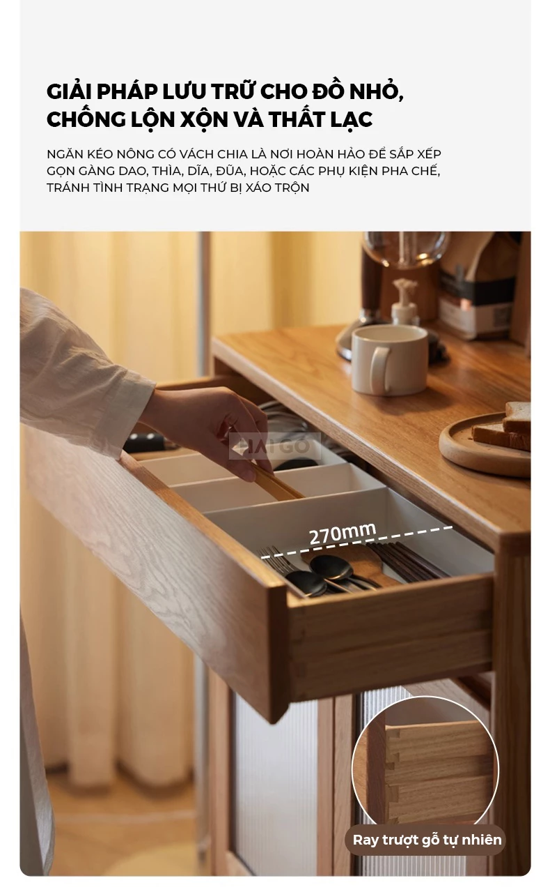 Tủ Bếp Hiện Đại Gỗ Tự Nhiên Haigo KC393