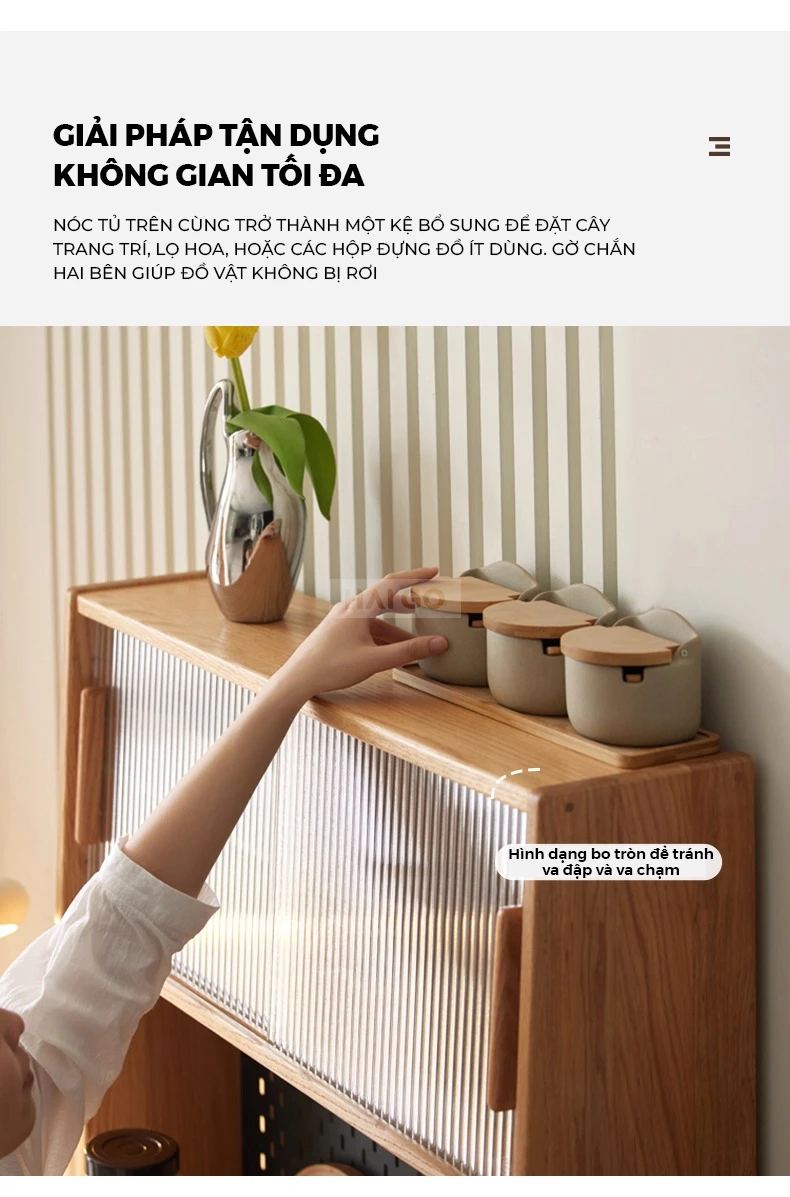 Tủ Bếp Hiện Đại Gỗ Tự Nhiên Haigo KC393