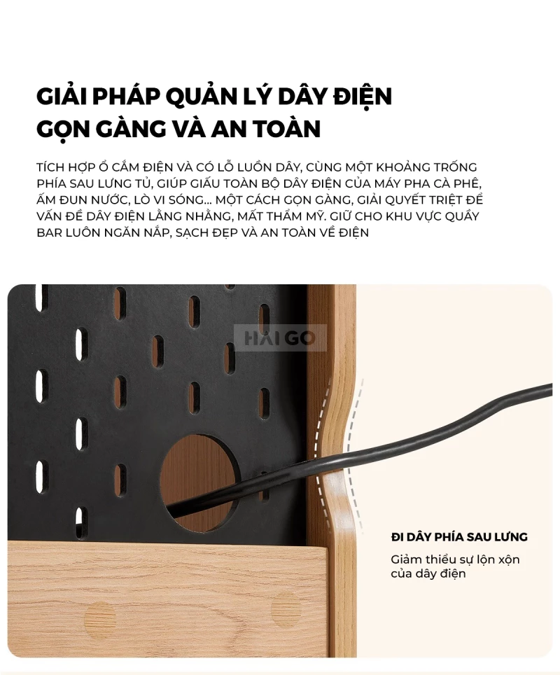 Tủ Bếp Hiện Đại T&iacute;ch Hợp Đa Năng Gỗ Tự Nhi&ecirc;n Haigo KC396