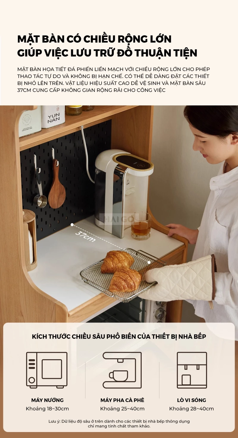 Tủ Bếp Hiện Đại T&iacute;ch Hợp Đa Năng Gỗ Tự Nhi&ecirc;n Haigo KC396