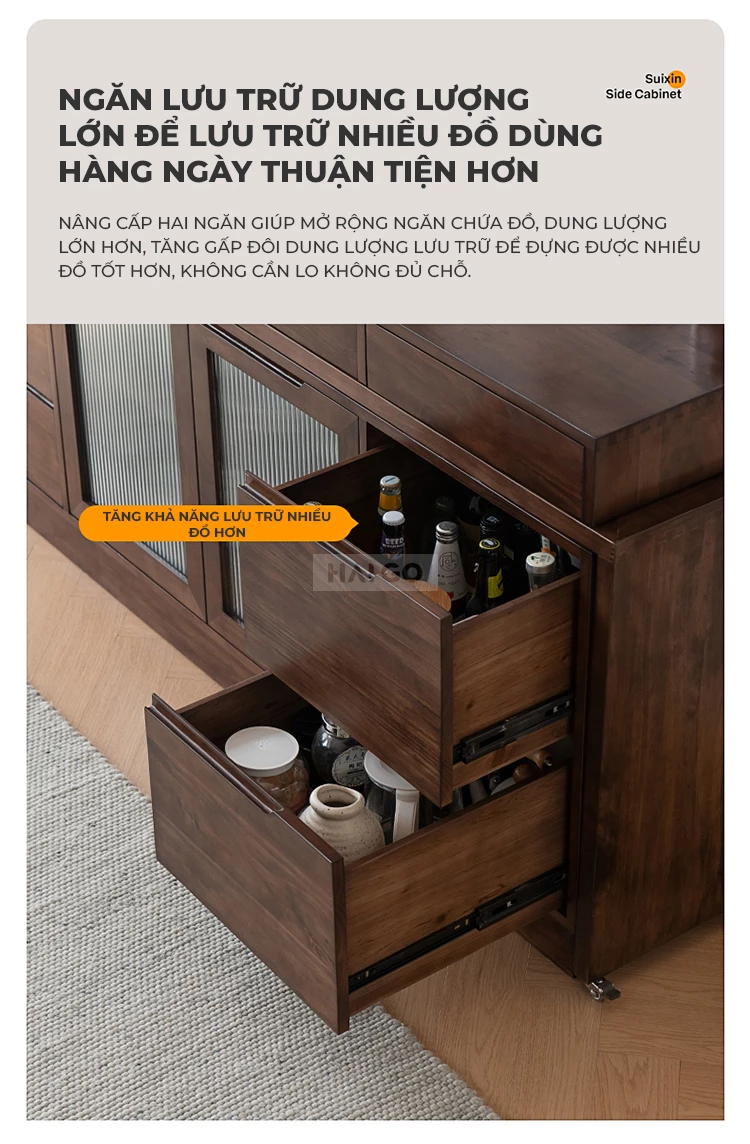 Tủ Bếp Tích Hợp Bàn Thông Minh Haigo TB321