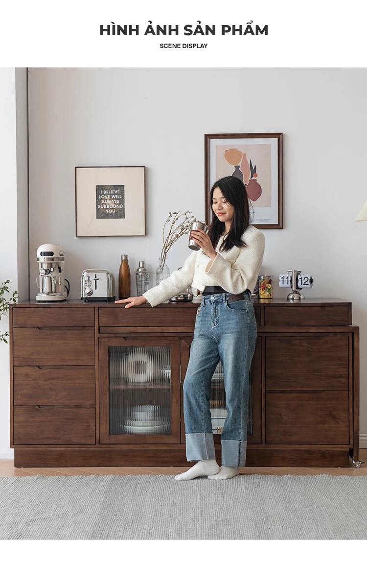Tủ Bếp Tích Hợp Bàn Thông Minh Haigo TB321