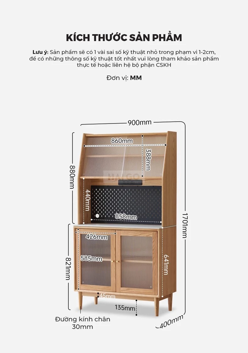 Tủ Bếp Tối Ưu Không Gian Gỗ Tự Nhiên Haigo KC394