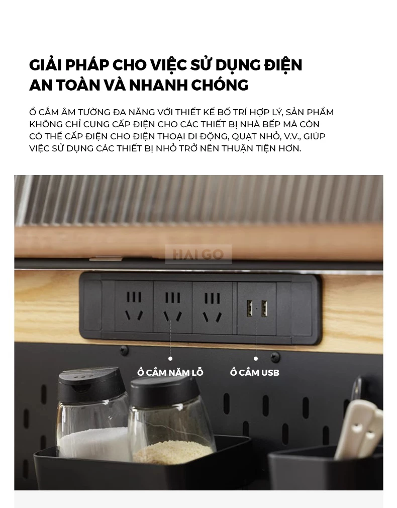 Tủ Bếp Tối Ưu Không Gian Gỗ Tự Nhiên Haigo KC394