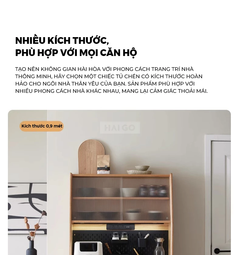 Tủ Bếp Tối Ưu Không Gian Gỗ Tự Nhiên Haigo KC394