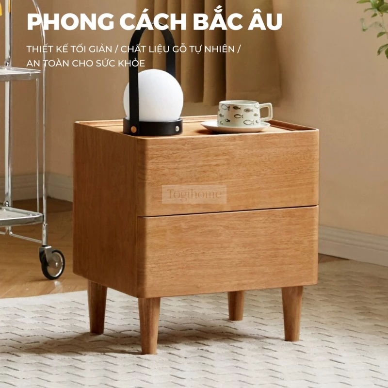 Tủ Đầu Giường Gỗ Tự Nhiên CV092 với thiết kế phong cách bắc âu mang đến sự cao cấp và hài hoà.