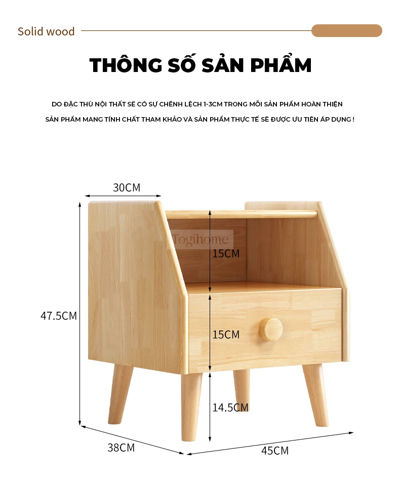 Tủ Đầu Giường Gỗ Tự Nhiên TDG 202 – Thiết Kế Hiện Đại, Chân Cao, Tối Ưu Không Gian Sống Tủ đầu giường TDG 202 là lựa chọn lý tưởng cho những ai yêu thích phong cách hiện đại, tối giản và tiện nghi. Sản phẩm được chế tác từ gỗ tự nhiên nguyên khối, đảm bảo độ bền vượt trội theo thời gian và thân thiện với sức khỏe người dùng.