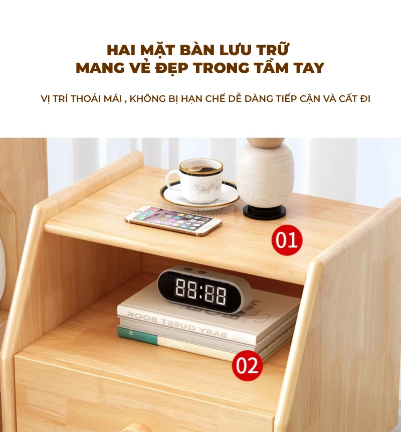 Tủ Đầu Giường Gỗ Tự Nhiên TDG 202 – Thiết Kế Hiện Đại, Chân Cao, Tối Ưu Không Gian Sống Tủ đầu giường TDG 202 là lựa chọn lý tưởng cho những ai yêu thích phong cách hiện đại, tối giản và tiện nghi. Sản phẩm được chế tác từ gỗ tự nhiên nguyên khối, đảm bảo độ bền vượt trội theo thời gian và thân thiện với sức khỏe người dùng.