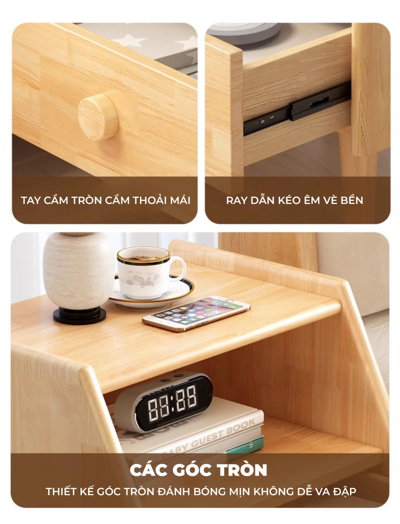 Tủ Đầu Giường Gỗ Tự Nhiên TDG 202 – Thiết Kế Hiện Đại, Chân Cao, Tối Ưu Không Gian Sống Tủ đầu giường TDG 202 là lựa chọn lý tưởng cho những ai yêu thích phong cách hiện đại, tối giản và tiện nghi. Sản phẩm được chế tác từ gỗ tự nhiên nguyên khối, đảm bảo độ bền vượt trội theo thời gian và thân thiện với sức khỏe người dùng.
