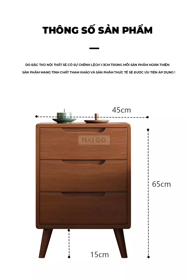 Tủ Đầu Giường Thiết Kế Nhỏ Gọn Haigo TAB157