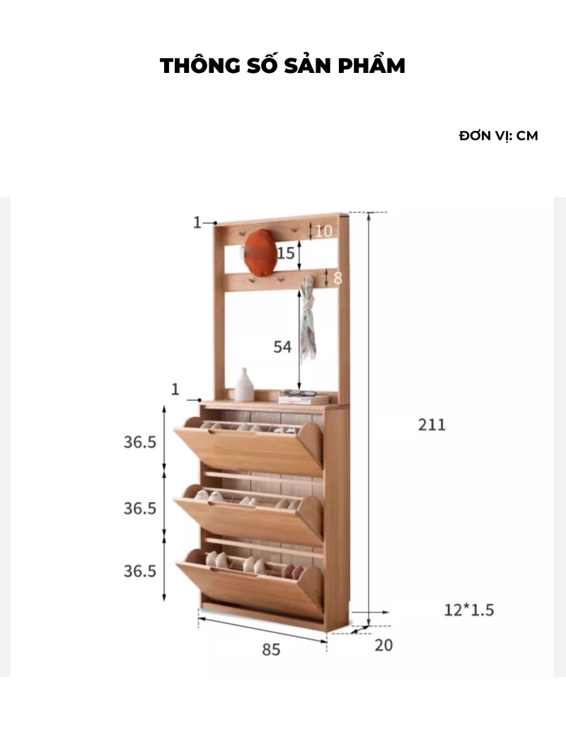Tủ Để Giày Gỗ Tự Nhiên Cao Cấp Togismart TDG 112 thiết kế hiện đại, sang trọng, phù hợp nhiều không gian sống. Chất liệu gỗ tự nhiên bền chắc, chống cong vênh, giúp bảo quản giày dép gọn gàng, ngăn nắp. Sản phẩm vừa tiện dụng vừa tạo điểm nhấn tinh tế cho ngôi nhà.