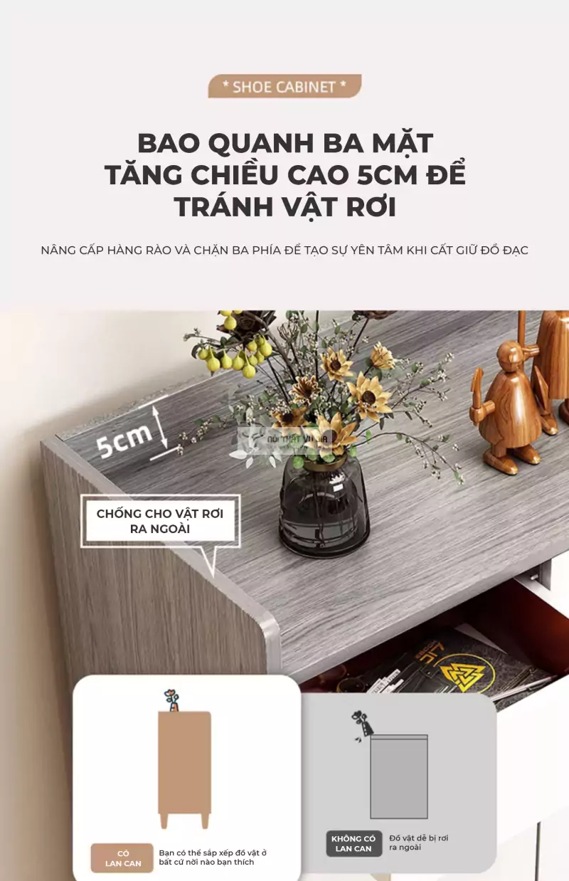 thiết kế chắn tiện lợi của Tủ giày đa năng thiết kế thông minh KG01