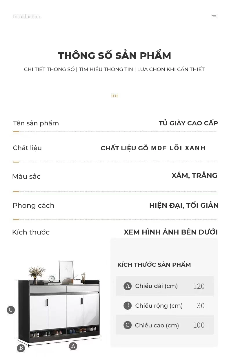 Tủ giày hiện đại phong cách thanh lịch kèm ngăn kéo OpenLiving OGI 020 kết hợp tiện ích và thẩm mỹ. Thiết kế thanh lịch, ngăn kéo tiện dụng, giúp sắp xếp giày dép và phụ kiện gọn gàng, tạo không gian sống ngăn nắp và sang trọng. Lựa chọn hoàn hảo cho mọi gia đình.