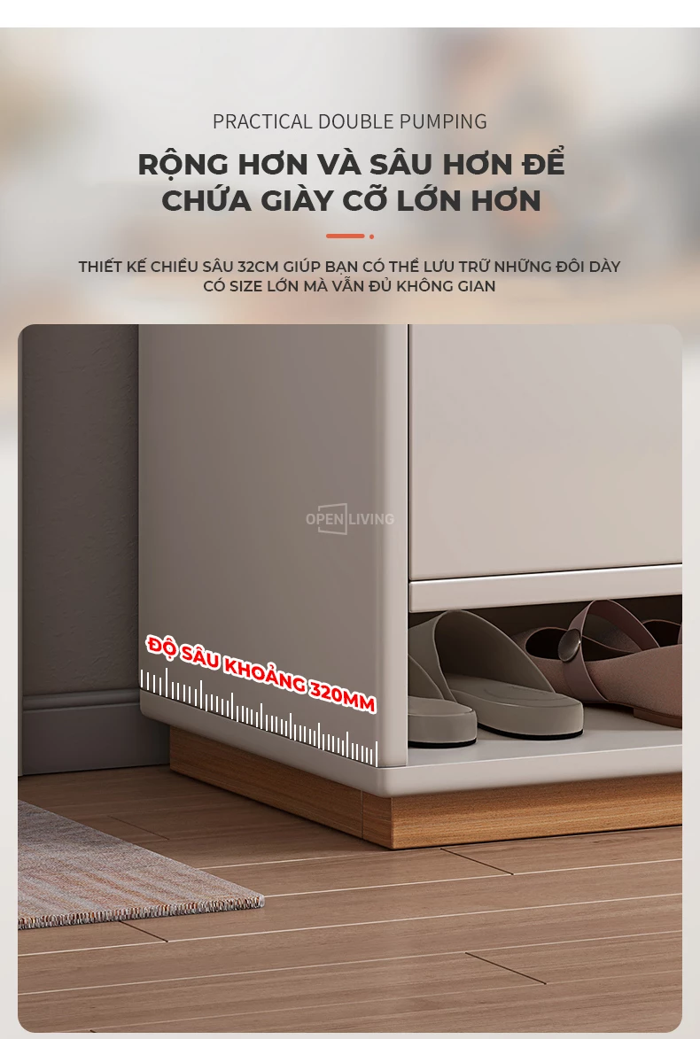 Tủ giày hiện đại phong cách tối giản thanh lịch OpenLiving OGI 019 mang đến vẻ đẹp tinh tế và gọn gàng. Thiết kế tối giản, chất liệu bền bỉ, giúp sắp xếp giày dép ngăn nắp, tạo không gian sống thanh lịch và hiện đại. Lựa chọn hoàn hảo cho ngôi nhà của bạn.