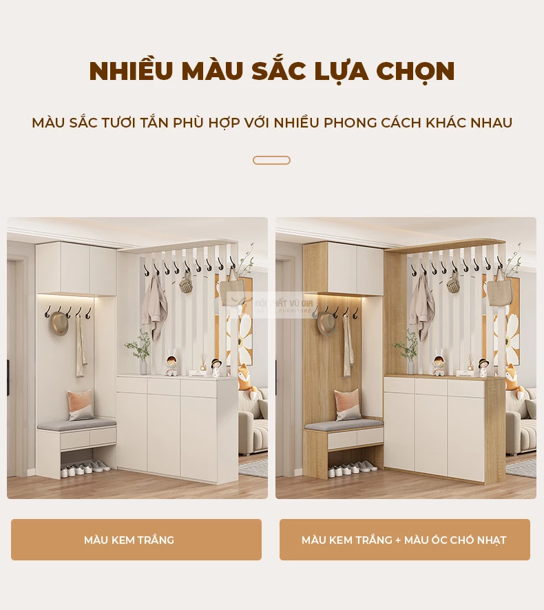 tùy chọn màu sắc của Tủ giày kết hợp đa năng KG14