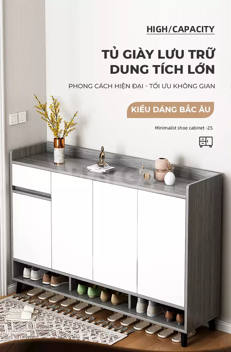 Tủ Giày Phong Cách Hiện Đại Haigo TG135