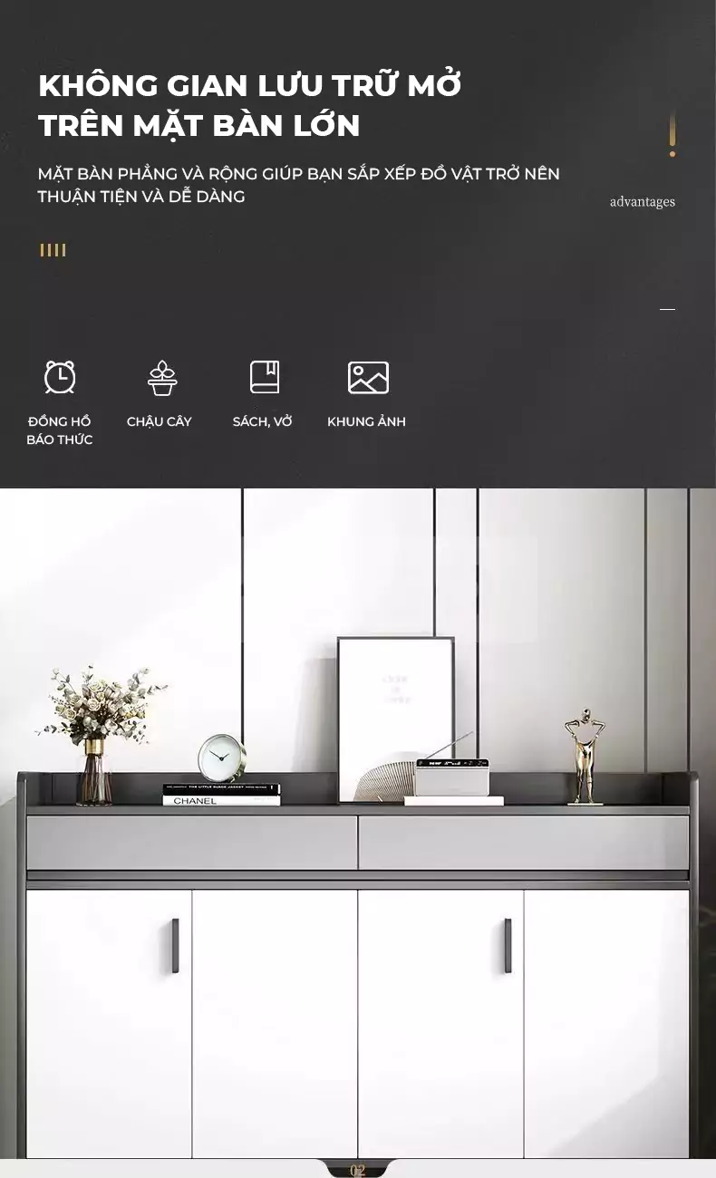 Tủ Gi&agrave;y Phong C&aacute;ch Hiện Đại Haigo TG136