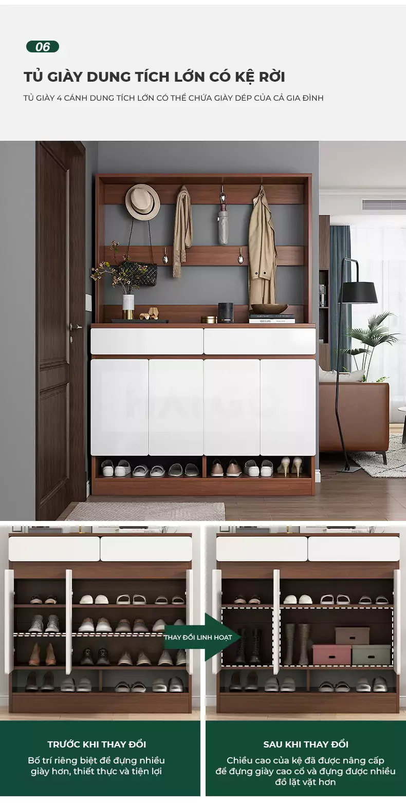 Tủ Giày Phong Cách Hiện Đại Haigo TG140