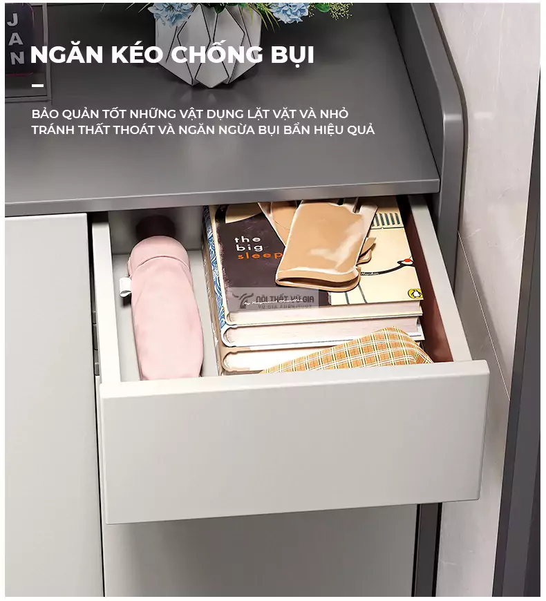 ngăn kéo lưu trữ tiện lợi của Tủ giày phong cách tối giản KG04