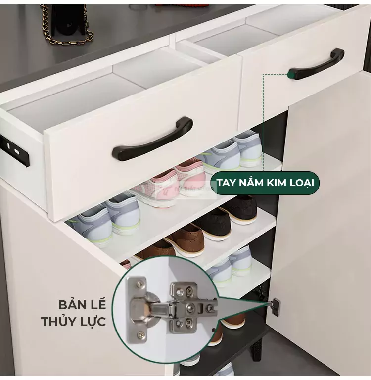 Tủ giày thiết kế nhỏ gọn, hiện đại KG10 sử dụng phụ kiện cao cấp