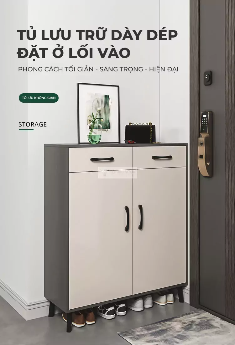 Tủ giày thiết kế nhỏ gọn, hiện đại KG10
