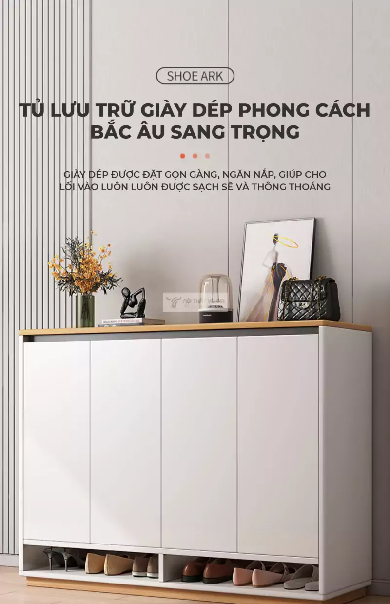 Tủ giày thiết kế thanh lịch, tối giản KG05