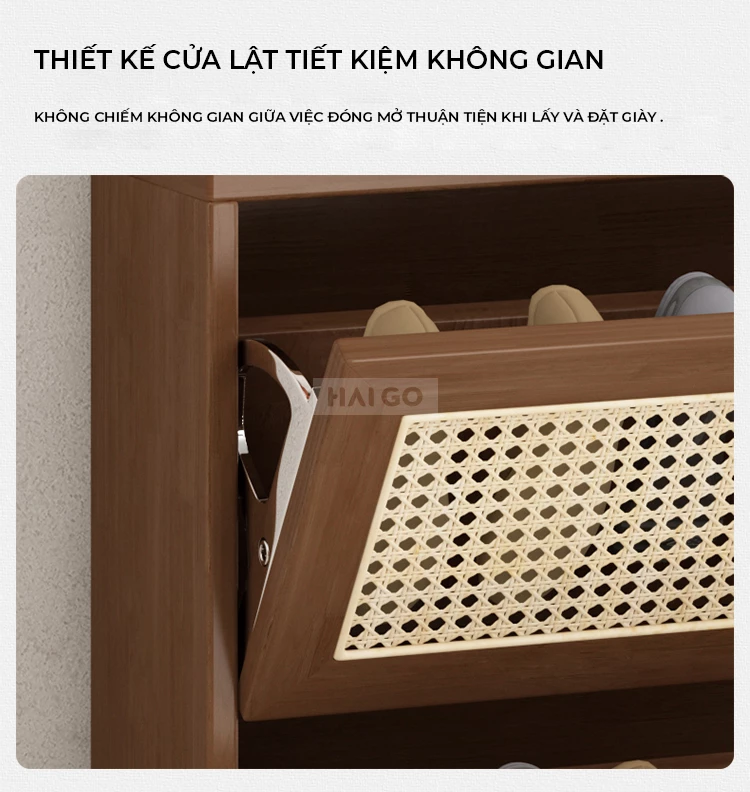 Tủ Giày Thông Minh Gỗ Tự Nhiên Haigo TG225