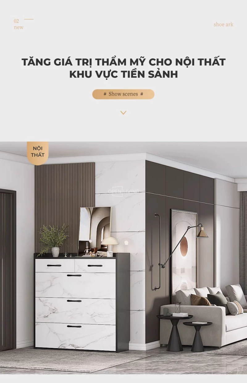 Tủ giày thông minh thiết kế cánh lật nhỏ gọn OpenLiving OGI 011 mang đến sự tiện ích và tiết kiệm không gian. Thiết kế cánh lật hiện đại, chất liệu bền bỉ, giúp sắp xếp giày dép gọn gàng và ngăn nắp. Lựa chọn hoàn hảo cho mọi không gian sống.