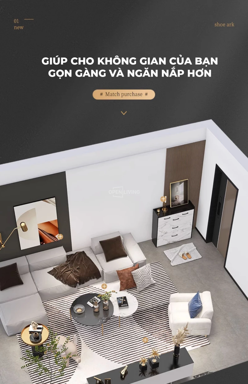 Tủ giày thông minh thiết kế cánh lật nhỏ gọn OpenLiving OGI 011 mang đến sự tiện ích và tiết kiệm không gian. Thiết kế cánh lật hiện đại, chất liệu bền bỉ, giúp sắp xếp giày dép gọn gàng và ngăn nắp. Lựa chọn hoàn hảo cho mọi không gian sống.